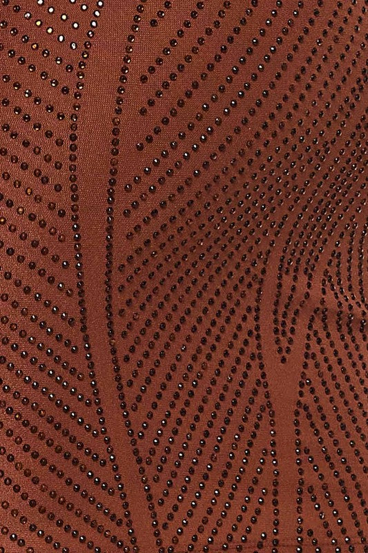 Rhinestone Brown Dress