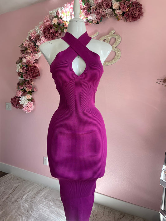 Magenta Midi Dress