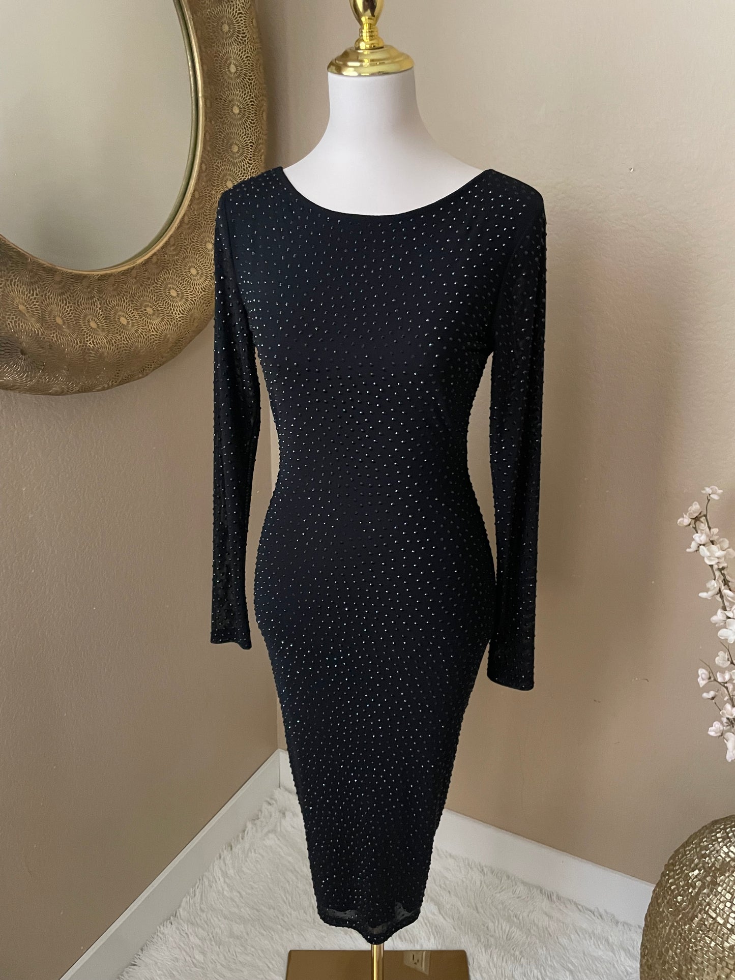 Black Rhinestone Dress