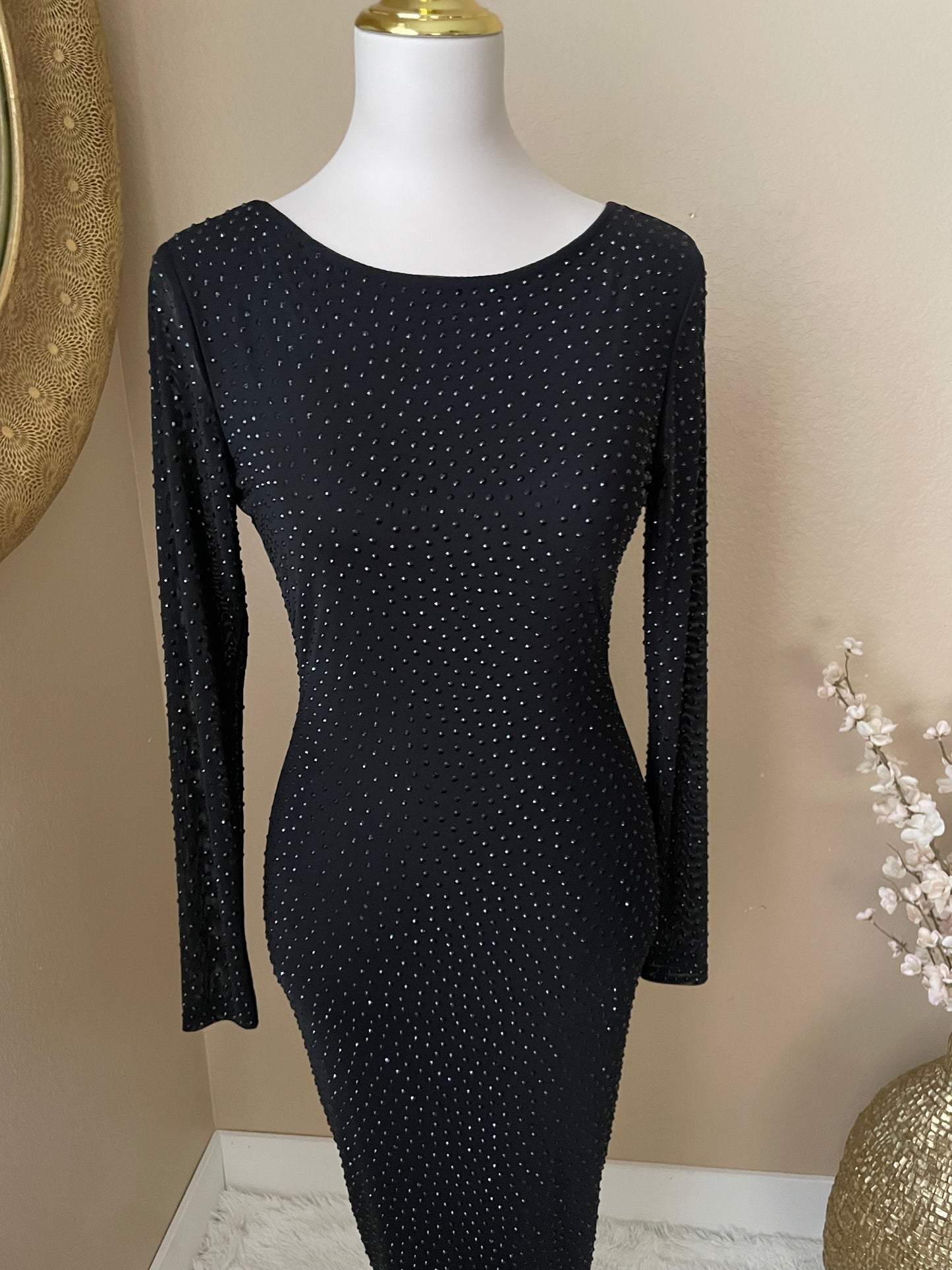 Black Rhinestone Dress