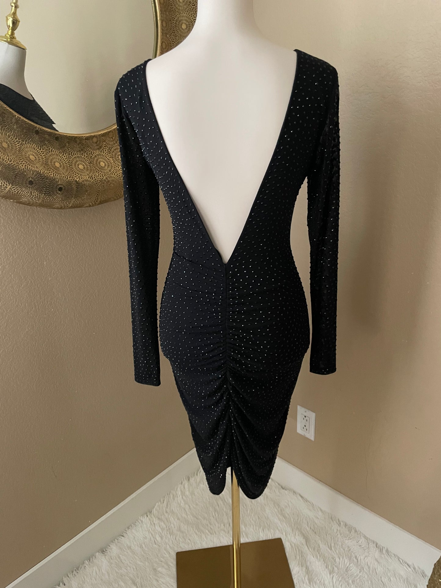 Black Rhinestone Dress